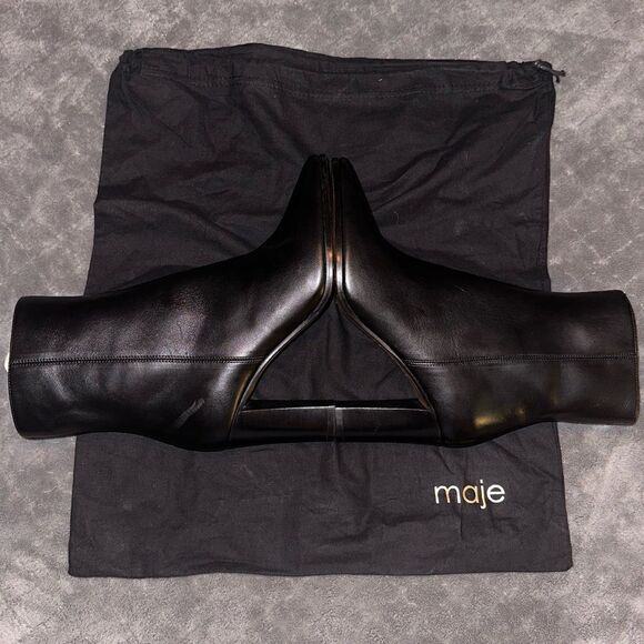 NEW Maje Fanette Pointed-Toe Leather Ankle Boots Size 9 - Picture 8 of 13